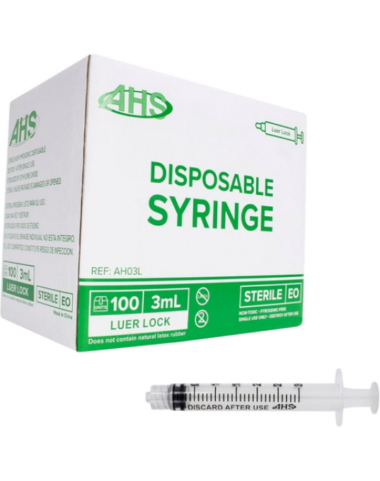 Disposable Syringe 3 ml (Box of 100)